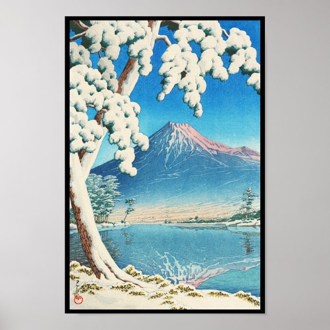 Fuji After Snö Hasui Kawase shin hanga-scen Poster (Framsidan)