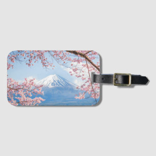 Fuji berg Kawaguchiko vår för sjö i Japan Bagagebricka