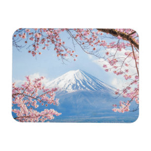 Fuji berg Kawaguchiko vår för sjö i Japan Magnet