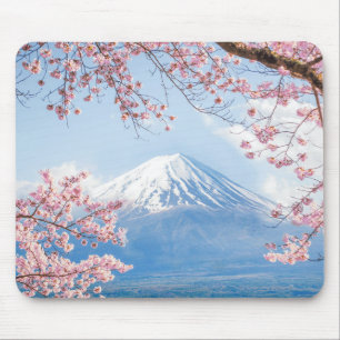 Fuji berg Kawaguchiko vår för sjö i Japan Musmatta
