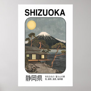 Fuji-berget konsttryck Japanskt landskap, Shizuoka Poster