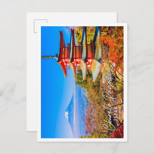 Fuji-berget med Chureito Pagoda i Japan Vykort (Fram/baksida)