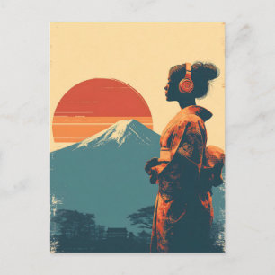 Fuji berget vintage vykort