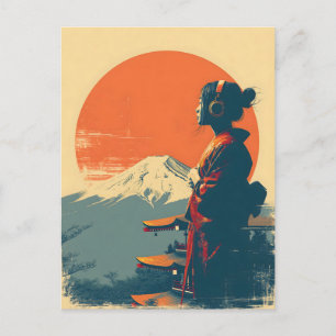 Fuji-berget vintage vykort