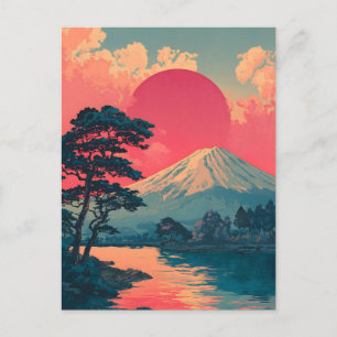 Fuji-berget vintage vykort