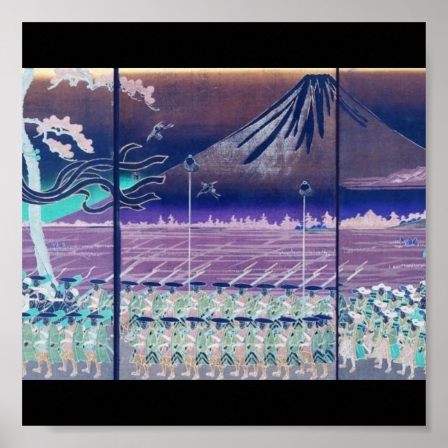Fuji circa 1860's (med modifierad Färg) Poster (Framsidan)