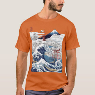 Fuji Den Underbara vågen japansk tsunami Kanagaw T Shirt