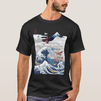 Fuji Den Underbara vågen japansk tsunami Kanagaw T Shirt