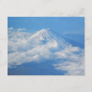 Fuji från flygplan, fotovykort vykort
