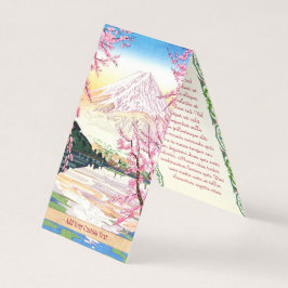 Fuji från Kawaguchi Okada Koichi shin hanga japan Visitkort