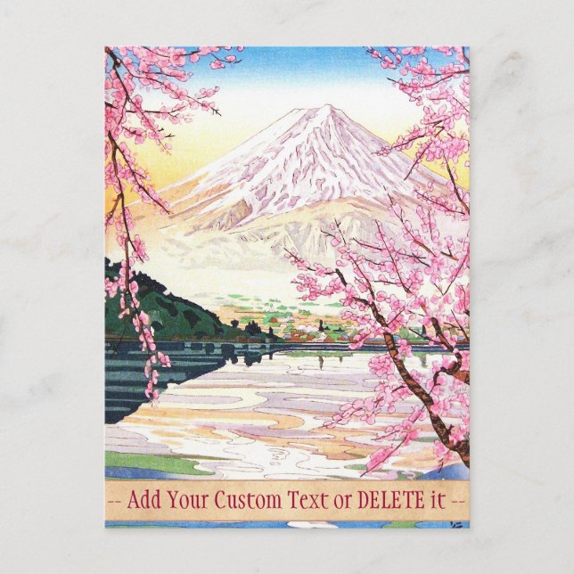 Fuji från Kawaguchi Okada Koichi shin hanga japan Vykort (Framsida)