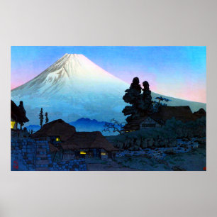 Fuji från Mizukubo kvällsscen Shotei Takahashi Poster