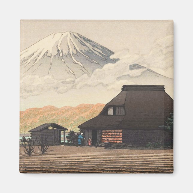 Fuji från Narusawa Hasui Kawase shin hanga art Magnet (Framsidan)