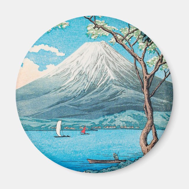 Fuji från Sjö Yamanaka av Hiroaki Takahashi Magnet (Framsidan)