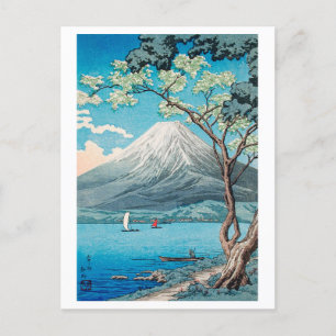 Fuji från Sjö Yamanaka Japanska Woodblock Vykort