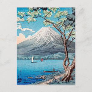 Fuji från Sjö Yamanaka, Takahashi, japanska Vykort