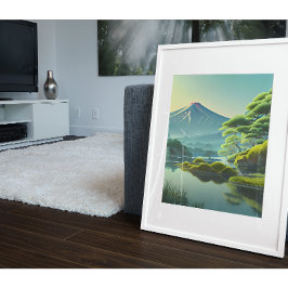 Fuji från Tago Bay - Japansk Landscape Wallart Poster
