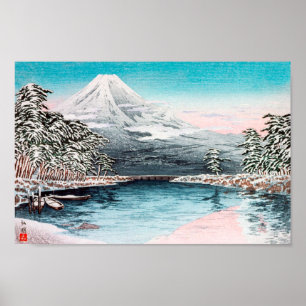 Fuji från Tagonoura, Snö Hiroaki Takahashi Poster