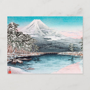Fuji från Tagonoura, Snö Hiroaki Takahashi Vykort