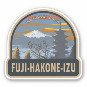 Fuji-Hakone-Izu nationalpark Japan Art Vintage Klistermärken