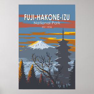 Fuji-Hakone-Izu nationalpark Japan Art Vintage Poster