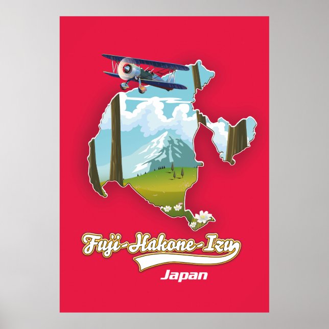 fuji hakone izu nationalpark, japan karta poster (Framsidan)