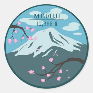 Fuji-höjden Runt Klistermärke