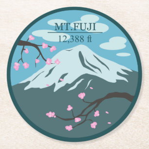 Fuji-höjden Underlägg Papper Rund