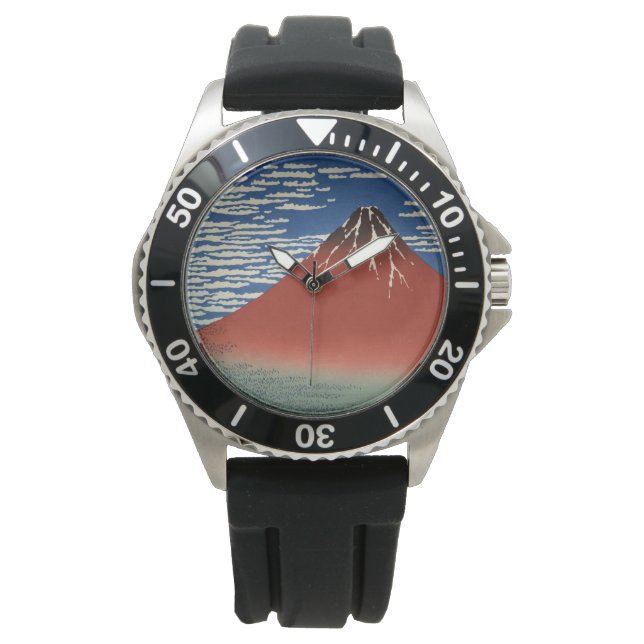 Fuji i Clear Weather (Red Fuji) (Hokusai) Armbandsur (Framsida)