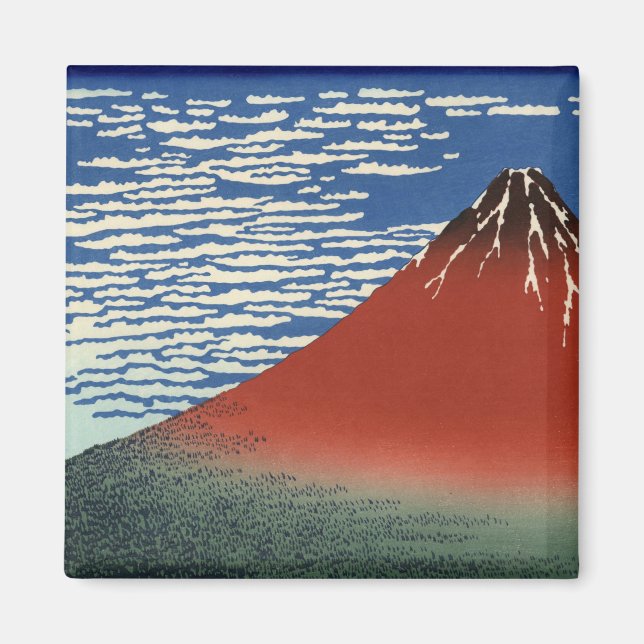 Fuji i Clear Weather (Red Fuji) (Hokusai) Magnet (Framsidan)