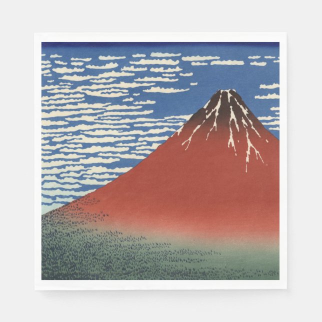Fuji i Clear Weather (Red Fuji) (Hokusai) Pappersservett (Framsidan)