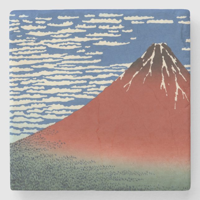 Fuji i Clear Weather (Red Fuji) (Hokusai) Stenunderlägg (Framsidan)