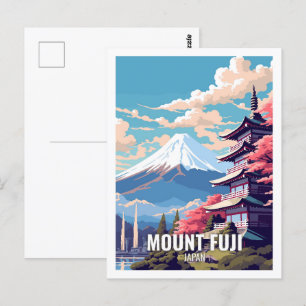 Fuji Japan Berömd Travel Ställe Vykort