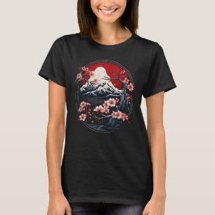 Fuji Japan Sakura Träd Blommar Japansk konst T Shirt