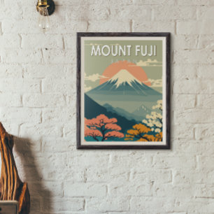 Fuji Japan Travel Art Vintage Poster