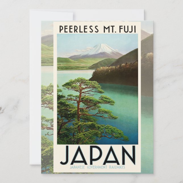 Fuji Japan Travel Poster Vintage Art. (Framsida)