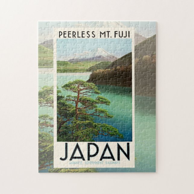 Fuji Japan Travel Poster Vintage Art. Pussel (Vertikal)