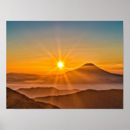 Fuji japan vulcano-berget poster
