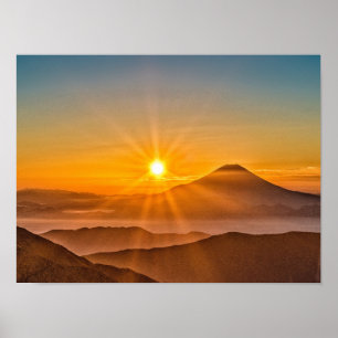 Fuji japan vulcano-berget poster