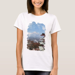 Fuji Japan Watercolor Art T-Shirt