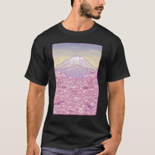 Fuji Japanska Sakura Cherry Blommar Träd Japan Gra T Shirt