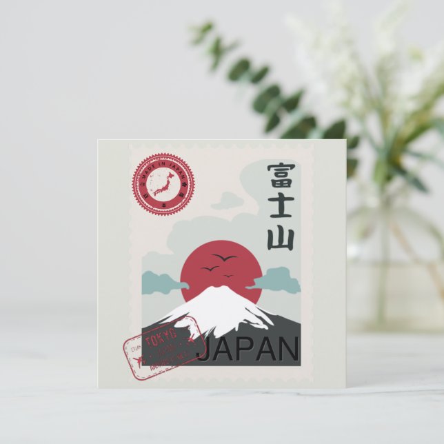 Fuji Japanskt Frimärke-tokyo Made Japan-kort (Stående Fram)