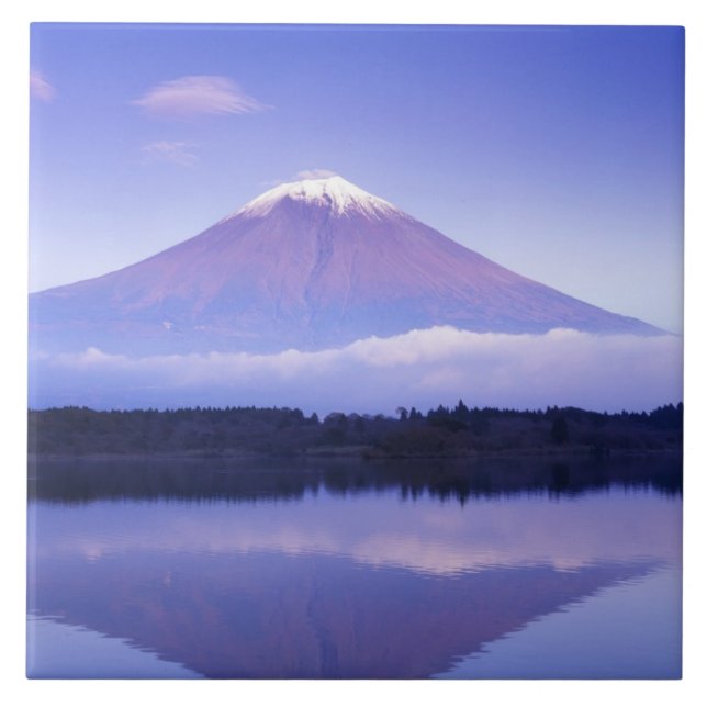 Fuji med Lenticular Cloud, Motosu Sjö, Kakelplatta (Framsidan)
