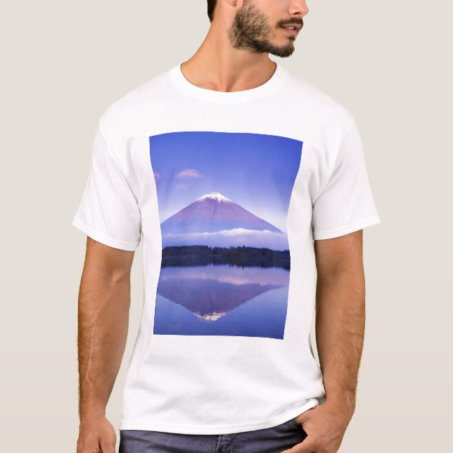Fuji med Lenticular Cloud, Motosu Sjö, Tee (Framsida)