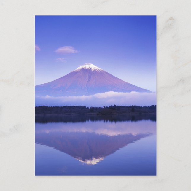 Fuji med Lenticular Cloud, Motosu Sjö, Vykort (Framsida)