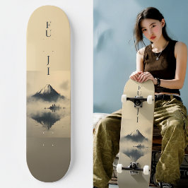 FUJI - Minimalist Sumi-e Ink Mini Skateboard Bräda 18,5 Cm