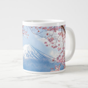 Fuji Mountain Kawaguchiko Sjö Vår i Japan Jumbo Mugg