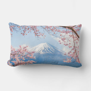 Fuji Mountain Kawaguchiko Sjö Vår i Japan Lumbarkudde