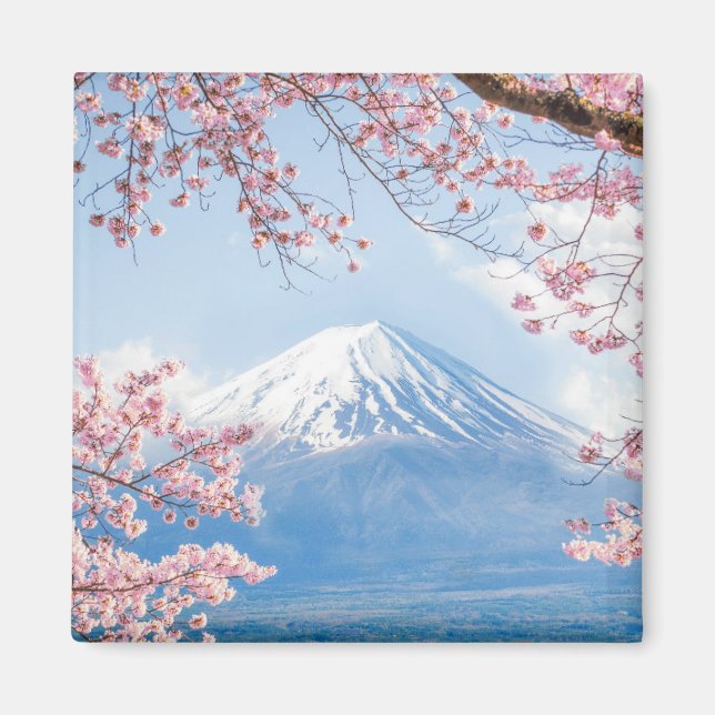 Fuji Mountain | Kawaguchiko Sjö | Vår i Japan Magnet (Framsidan)