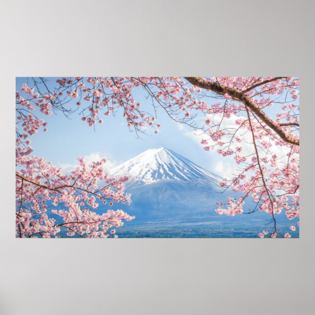 Fuji Mountain | Kawaguchiko Sjö | Vår i Japan Poster (Framsidan)
